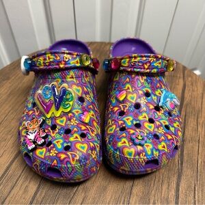 Lisa Frank Crocs with Jibbitz Purple Women’s Size 9